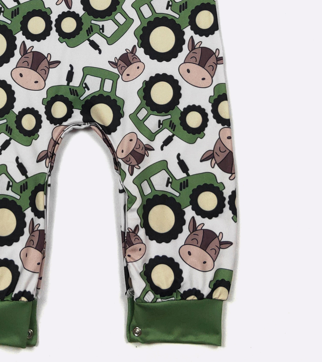 Green Tractor Boy Romper