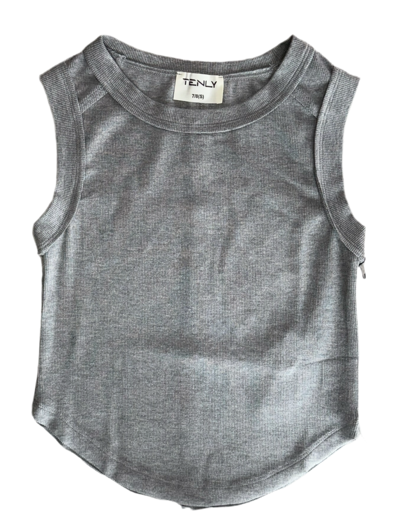 Ribbed Exposed Seam Tank Top | Grey