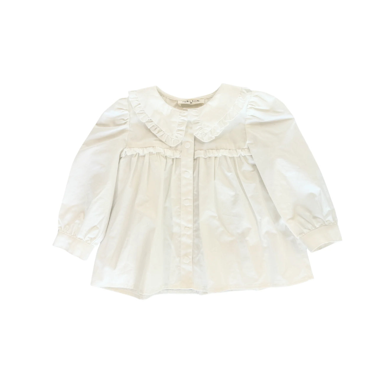 Ruffle Trim Blouse | White