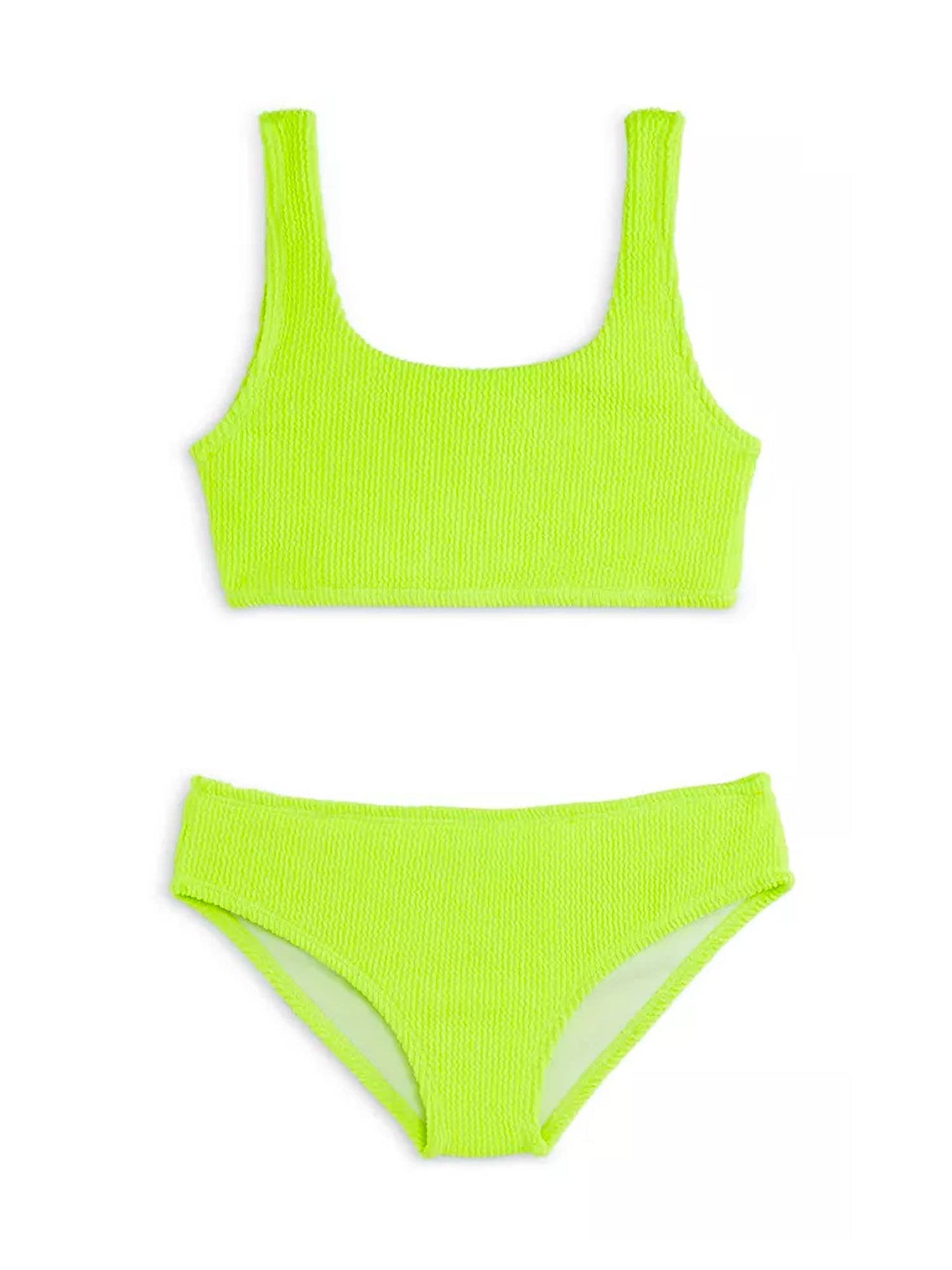 Fay Crinkle Neon Lime Bikini Swimsuit