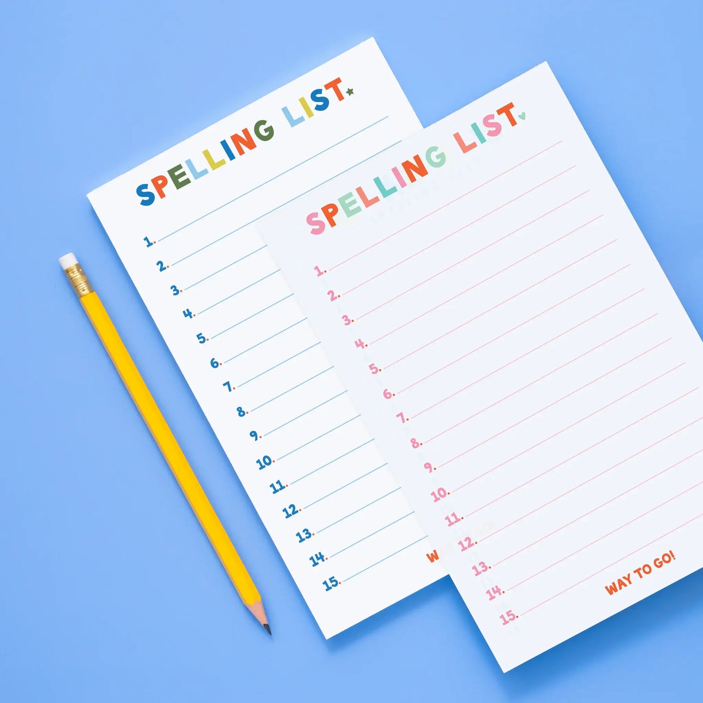 Spelling List Notepad 5x9 | Blues