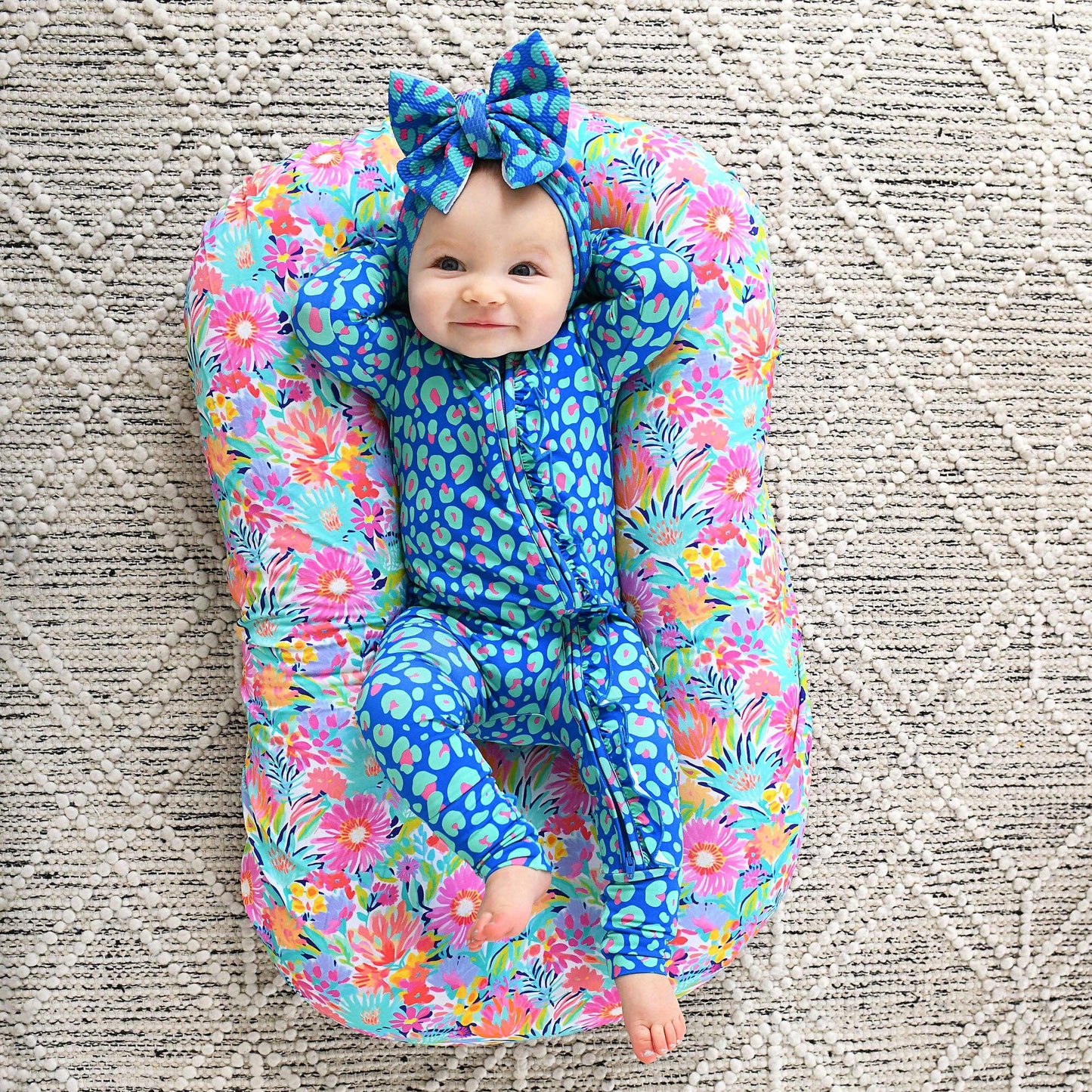 Miley Leopard Ruffle Zip Bamboo Baby Sleepies
