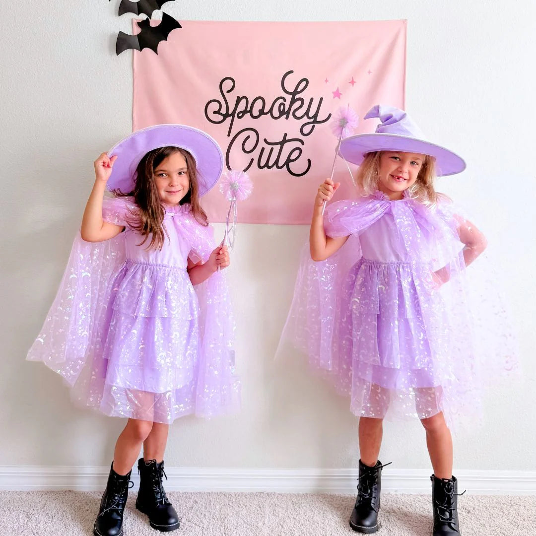 Lilac Star and Moon Halloween Tutu Dress