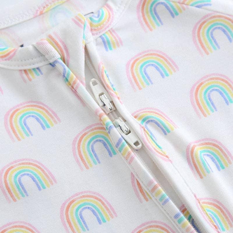 Forever Rainbow Zippered Romper NICU Friendly