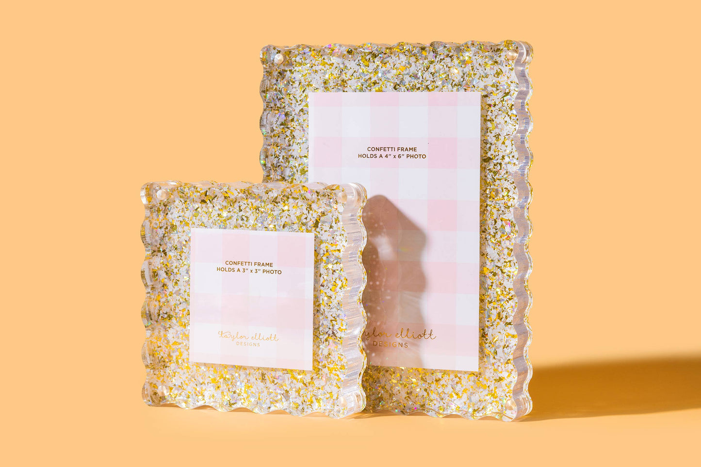 Stand Up Acrylic Picture Frame | Pearl + Gold Confetti