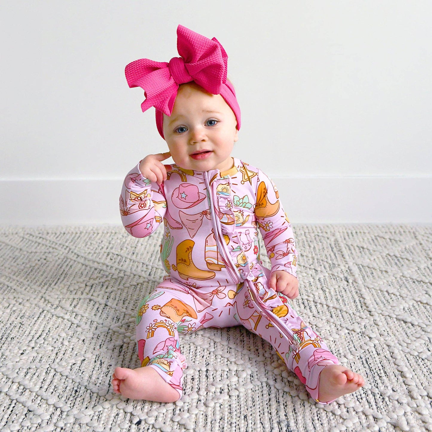 Lainey Ruffle Zip Bamboo Baby Sleepies