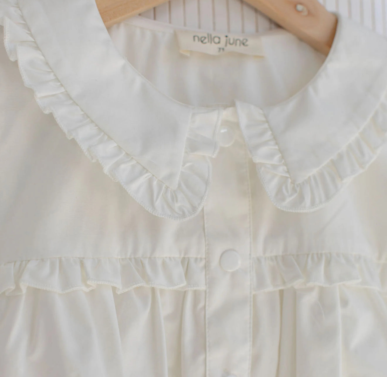 Ruffle Trim Blouse | White