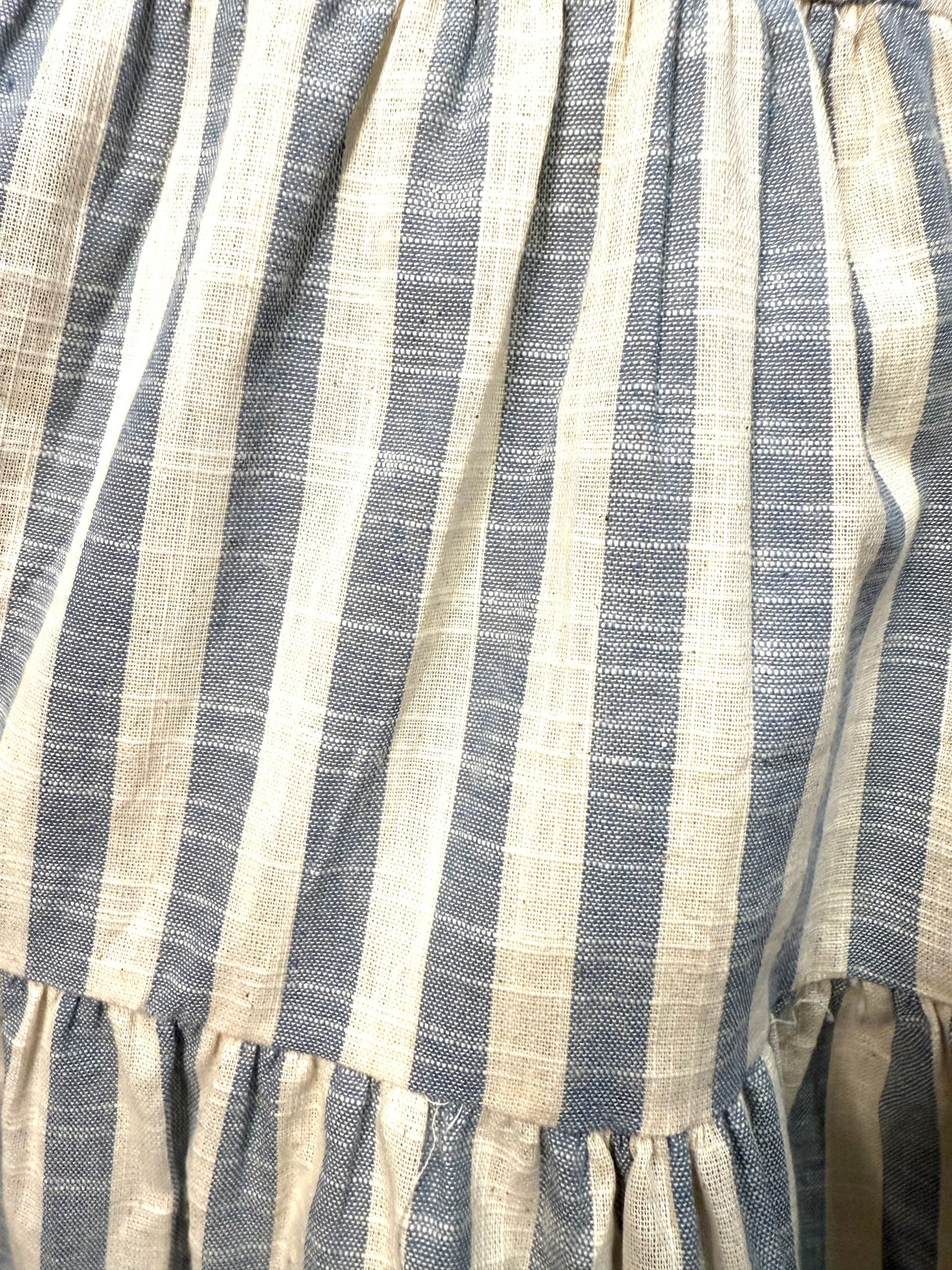 Striped Puff Sleeve Tiered Dress