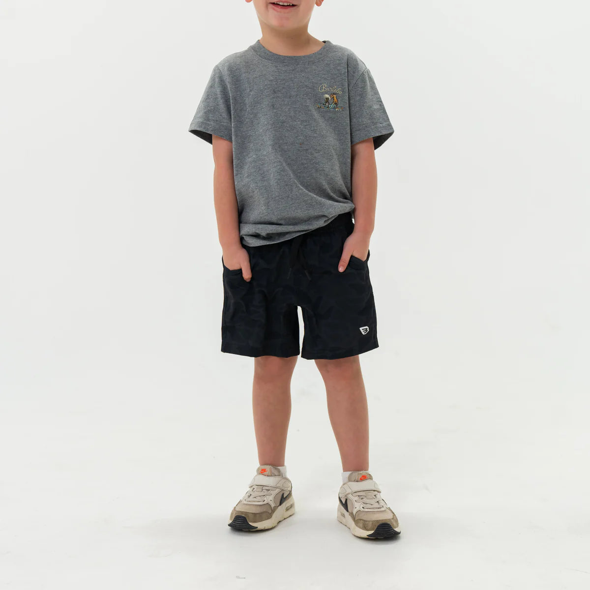 Youth Athletic Shorts | Black Camo