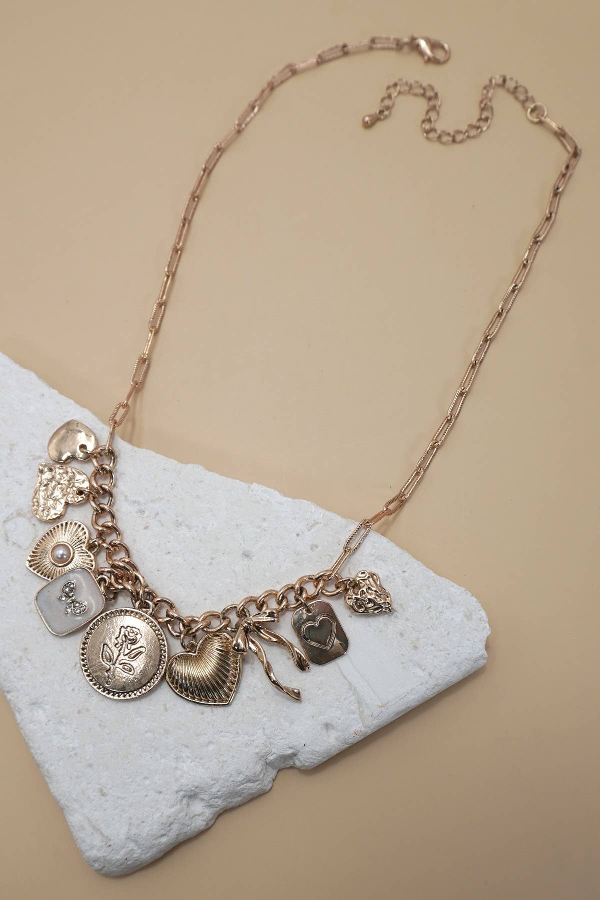 Girly Gold Charm Necklace