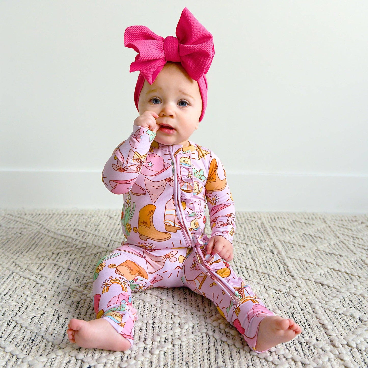 Lainey Ruffle Zip Bamboo Baby Sleepies