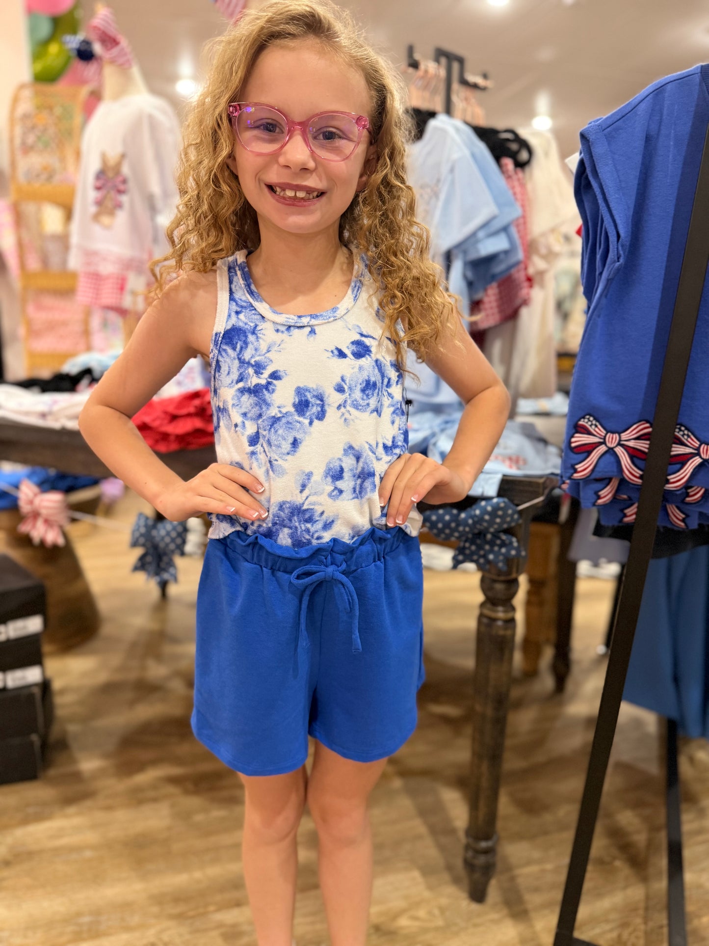 French Terry Paperbag Shorts | Royal Blue