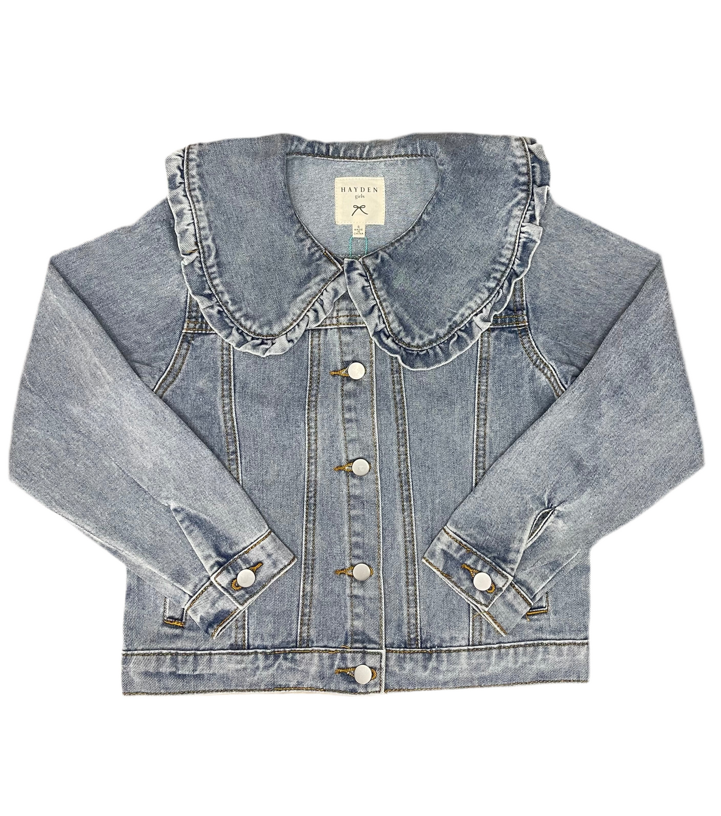 Ruffle Collar Denim Jacket