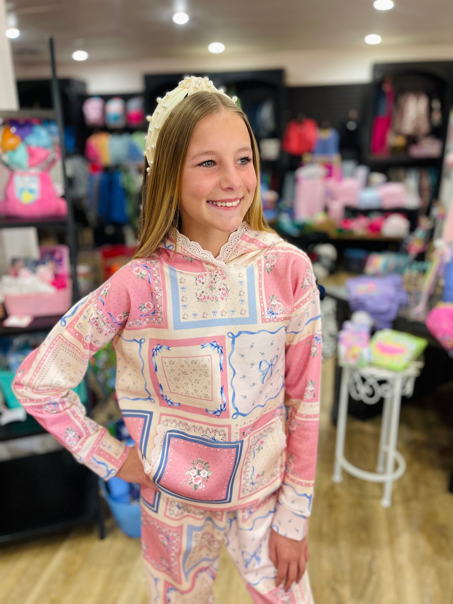 Floral Patchwork Print Hoodie