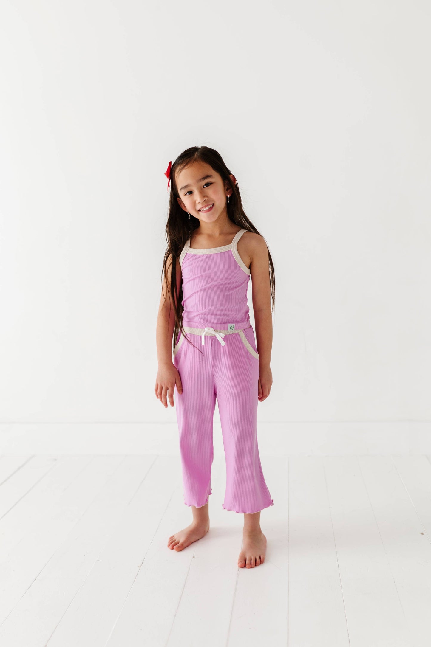 Lavendar | Ribbed Tank + Wide Leg Pants Set