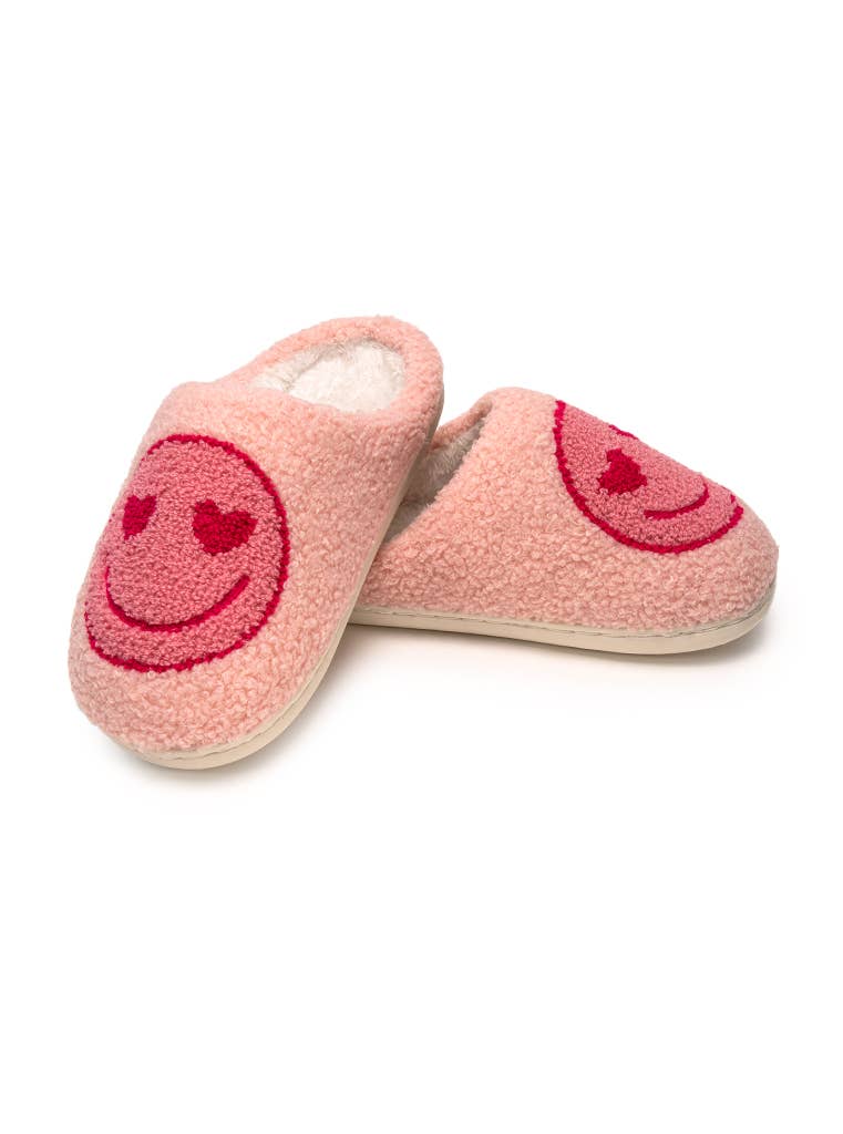 Kids Slippers - Heart Eyes - Pink