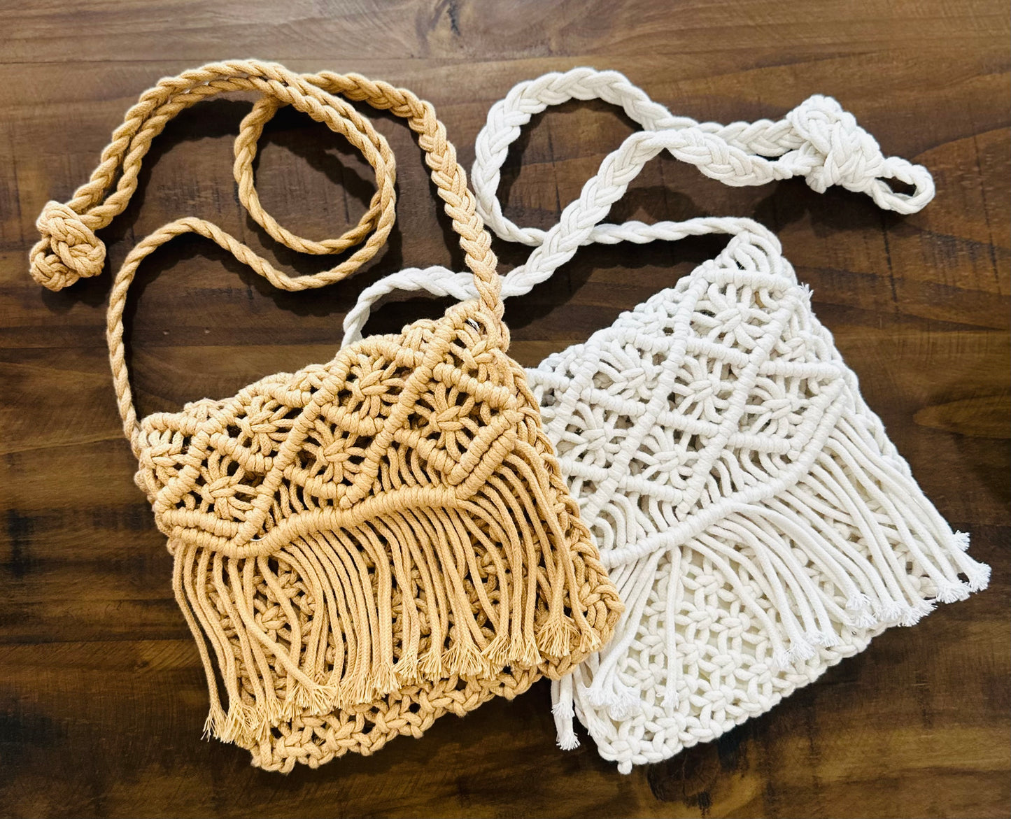 Macrame Boho Fringe Purse - 2 Colors