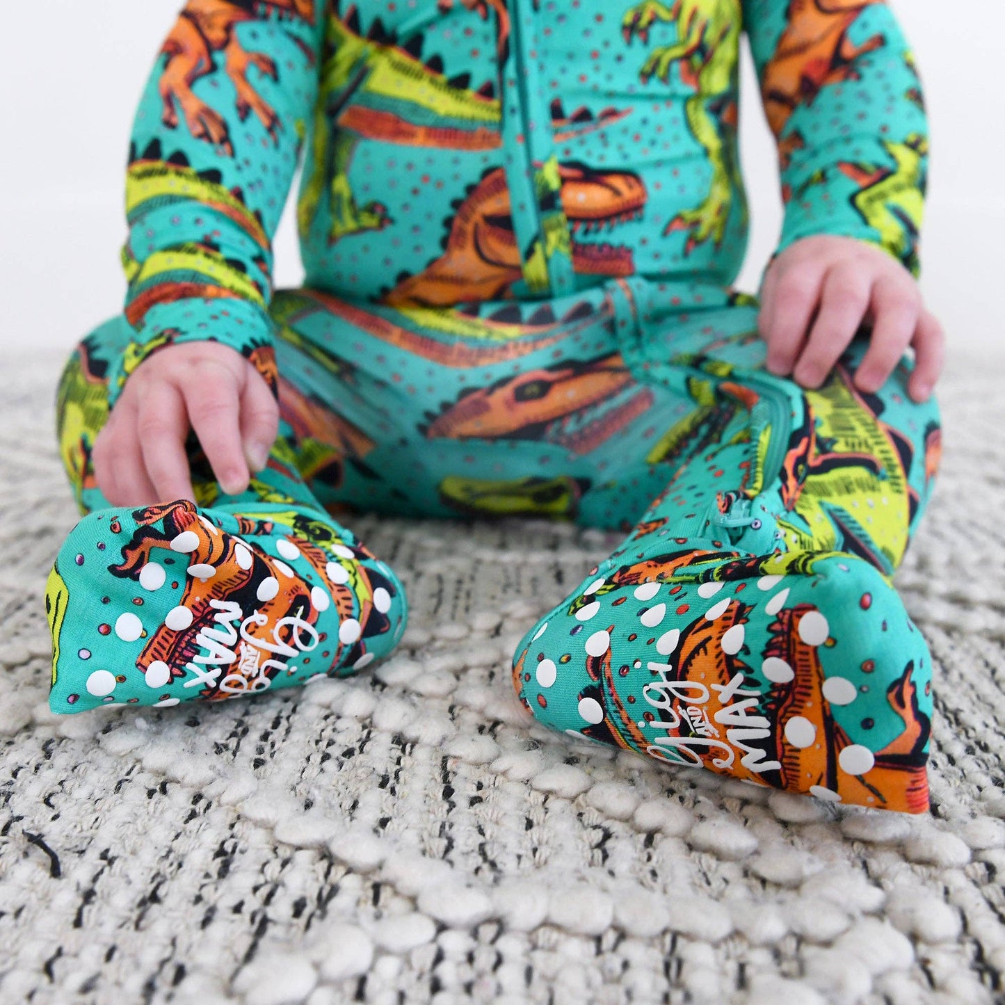 Drew Dino Bamboo Sleepies Two Way Zip