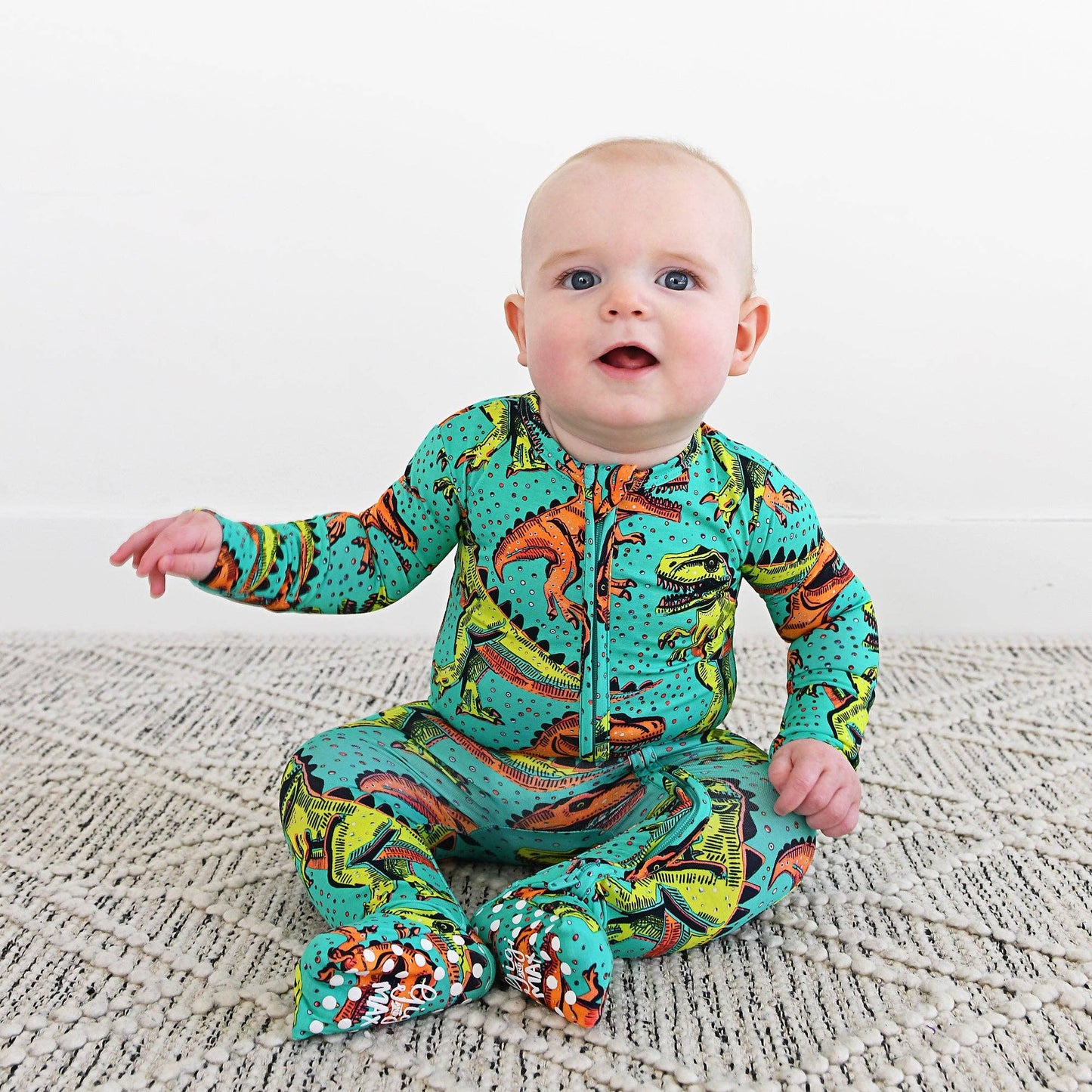Drew Dino Bamboo Sleepies Two Way Zip