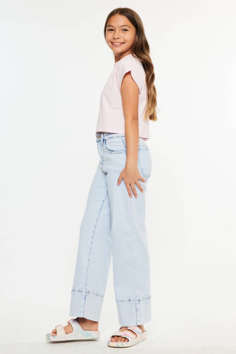High Rise Crop Wide Leg Jeans
