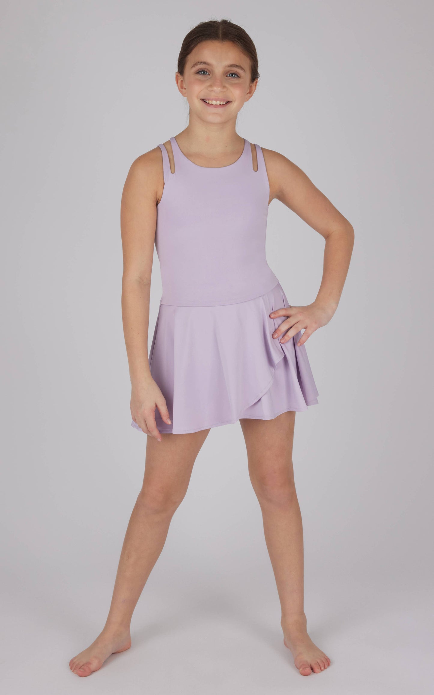 Cut Out Tank + Active Skort + Scrunchie Set | Tangerine