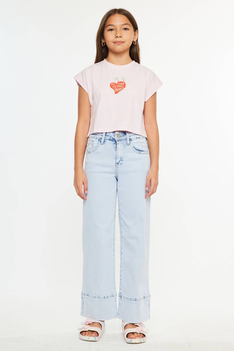 High Rise Crop Wide Leg Jeans