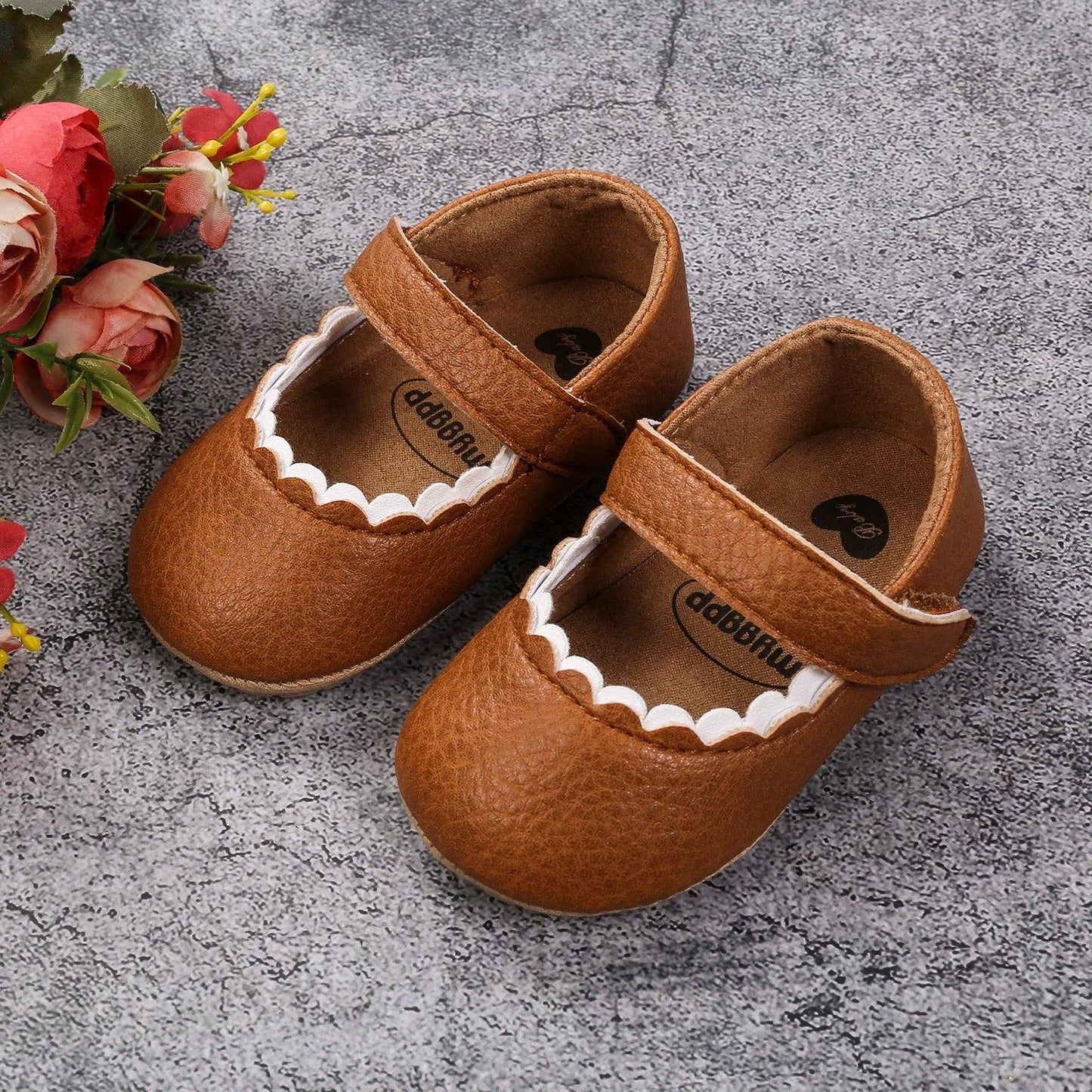 Mary Jane Crib Shoes - Brown