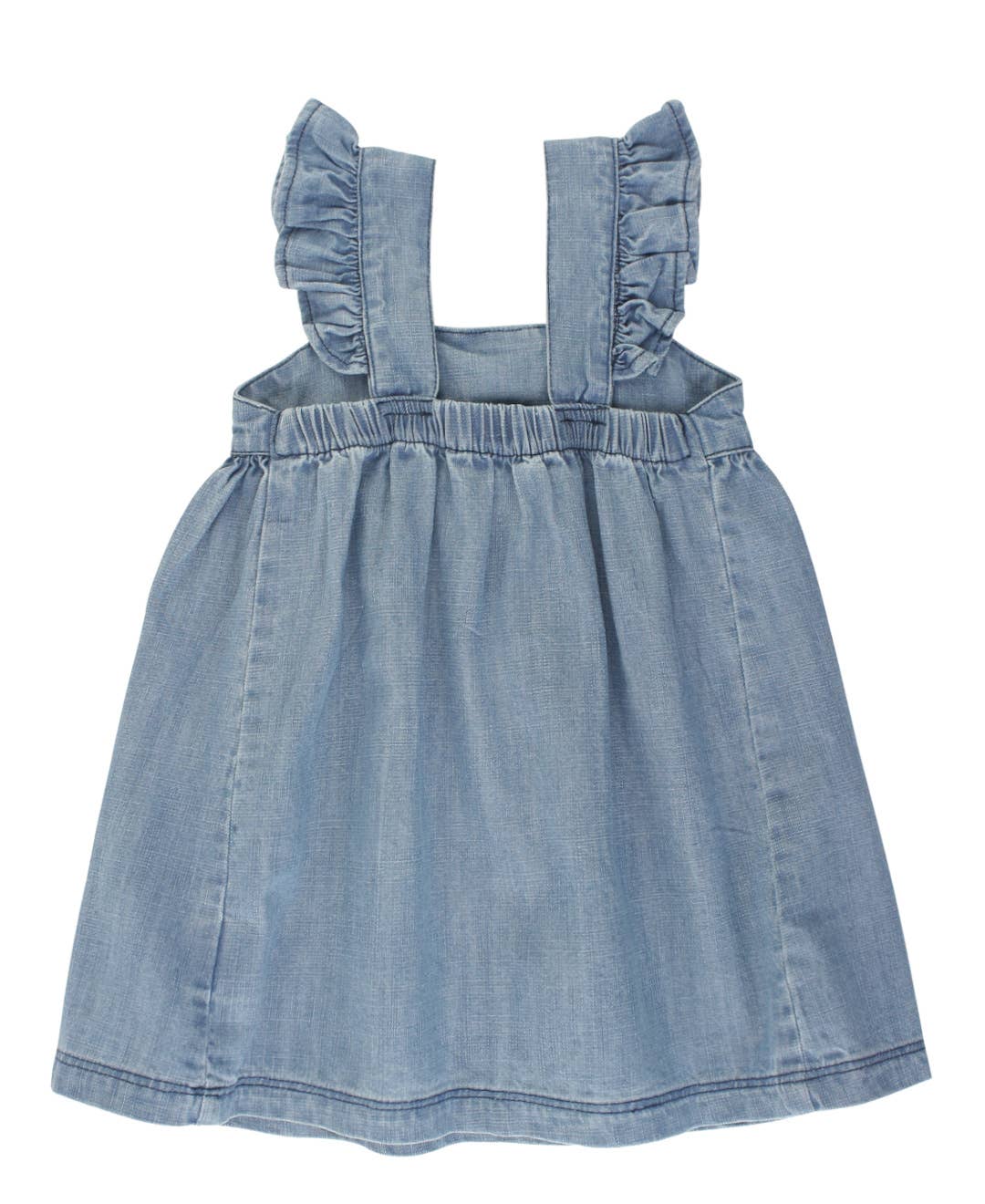 Light Wash Flutter Bow Woven Dress