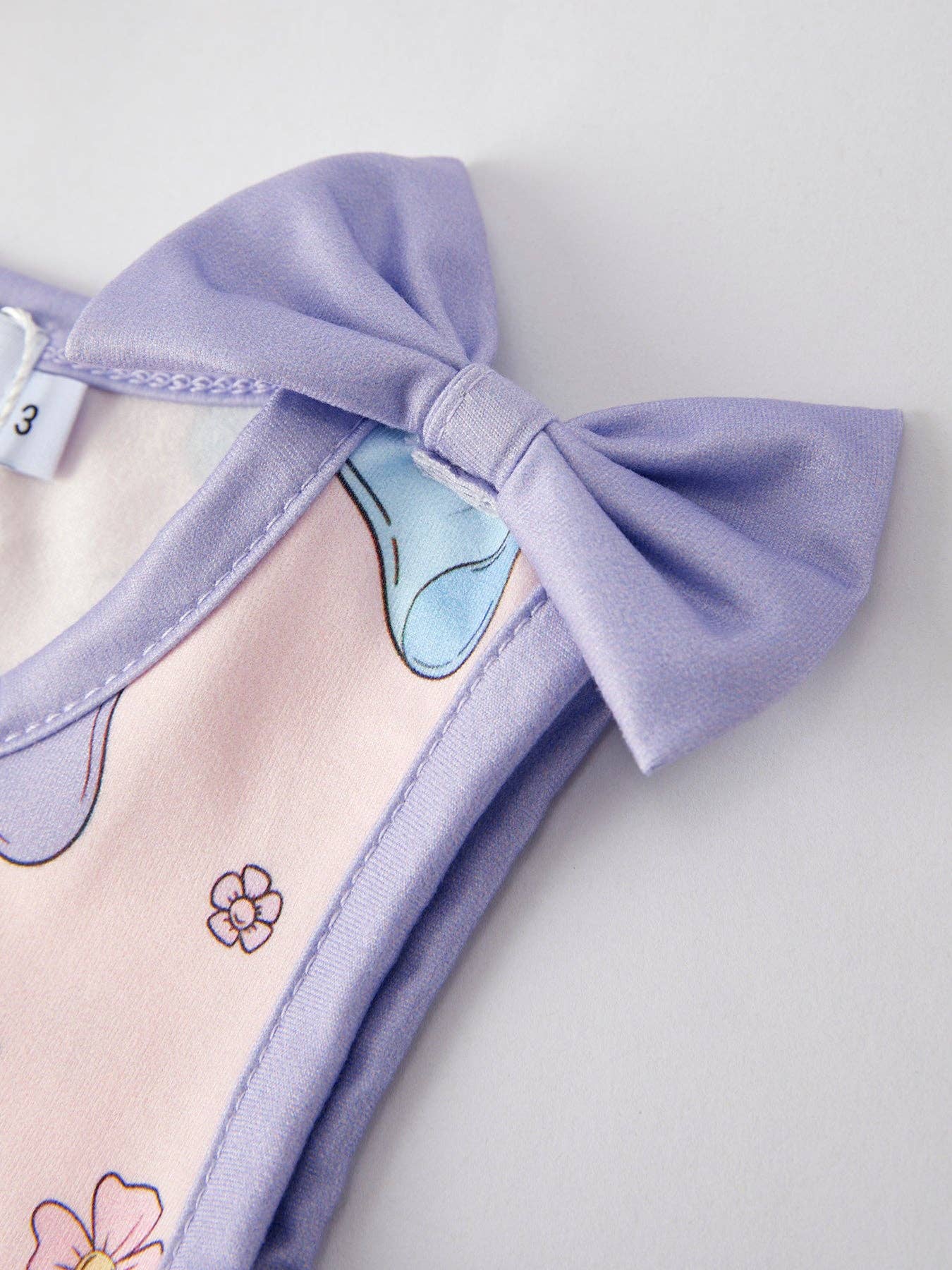 Girls Purple Bow Sleeveless Vest Top and Shorts Set: 2