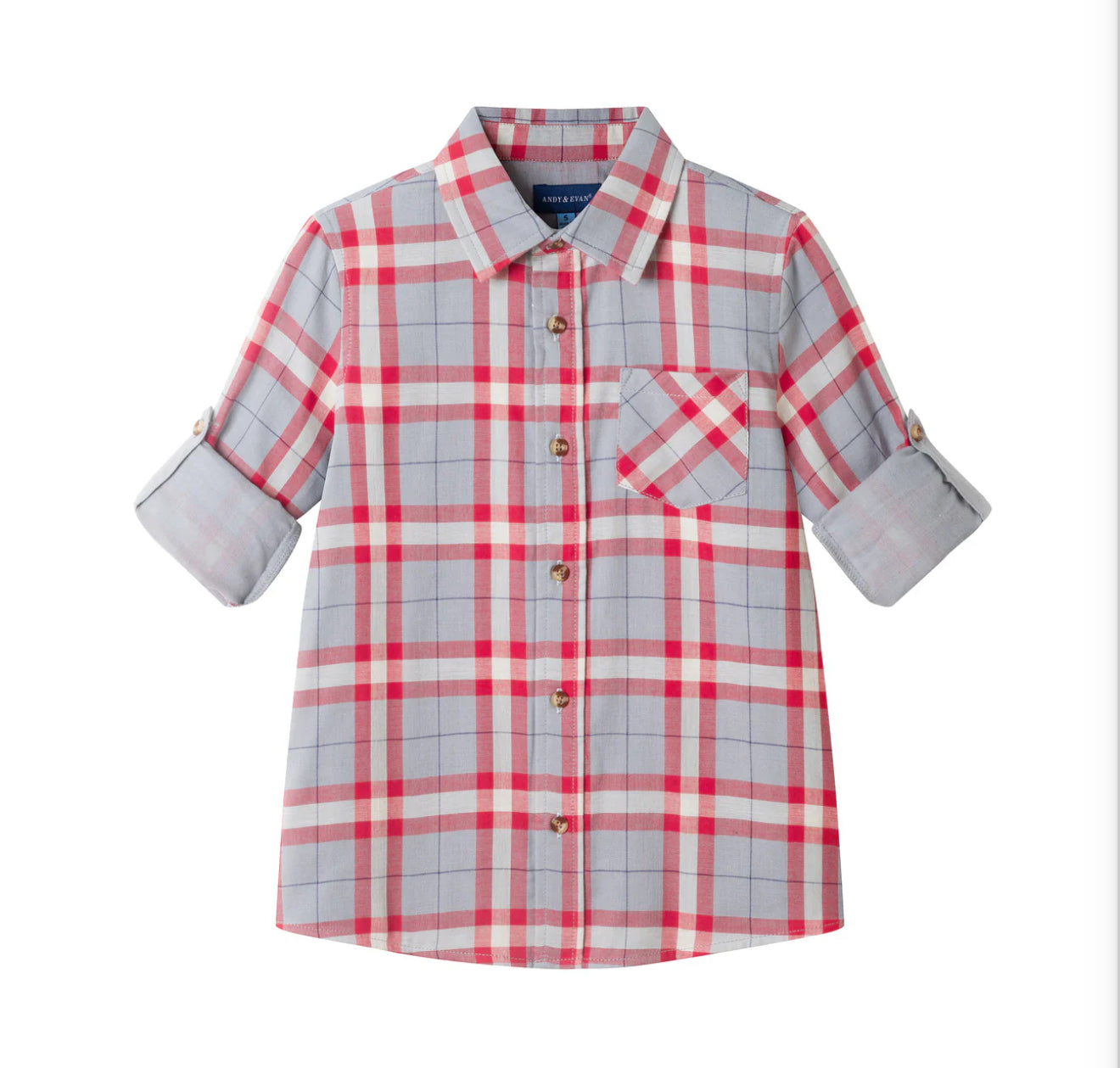 Flannel Button Down | Grey & Red