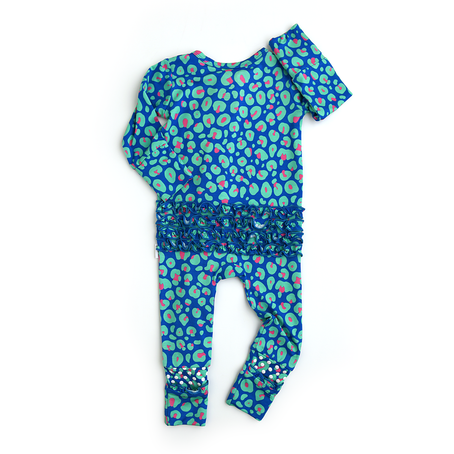 Miley Leopard Ruffle Zip Bamboo Baby Sleepies