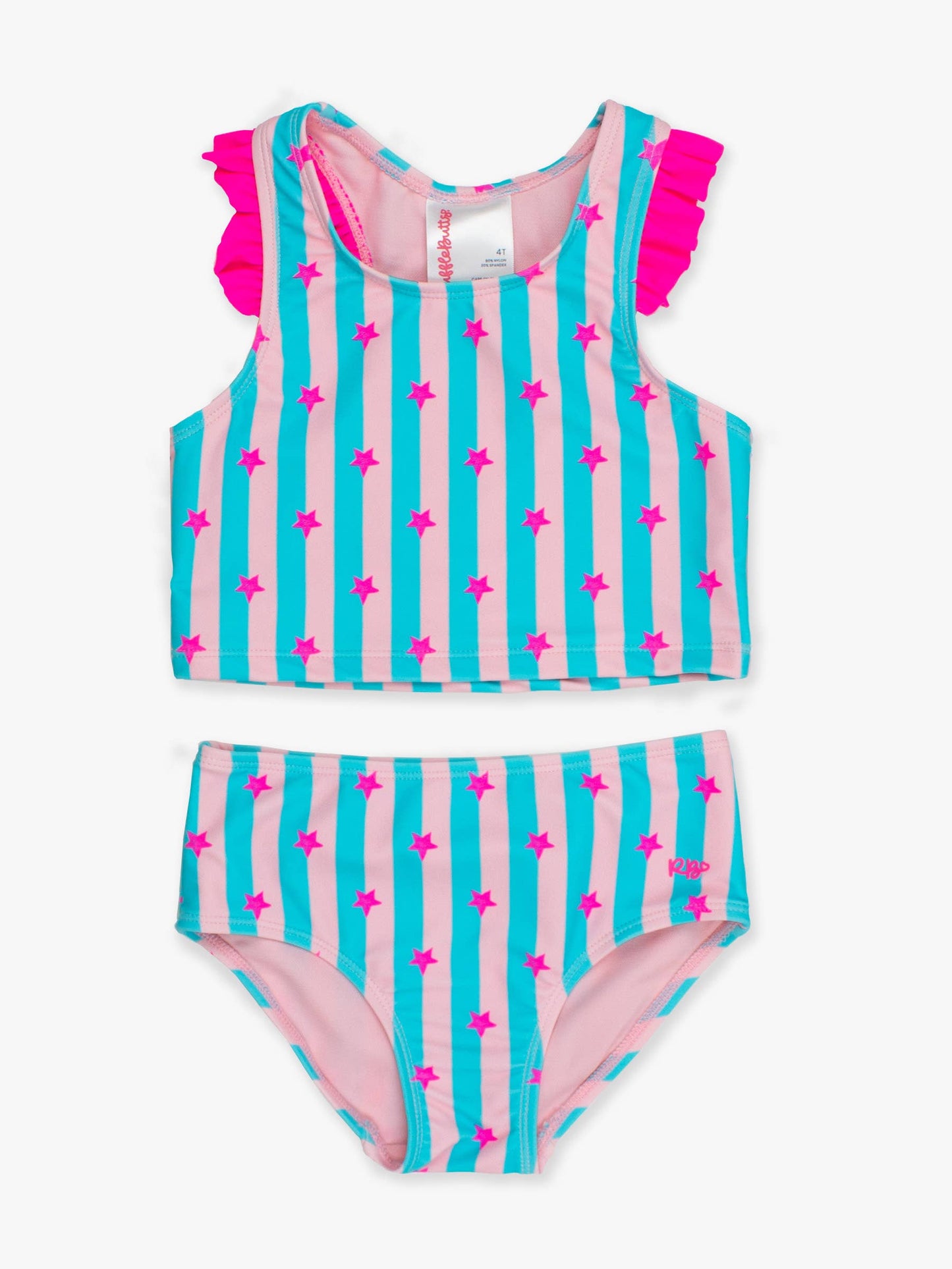 Neon Star Party Racerback Flutter Tankini