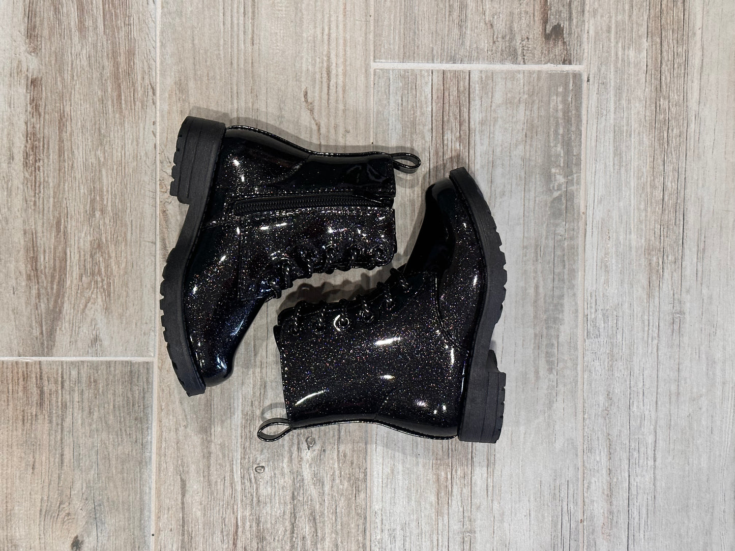 Black Glitter Boots