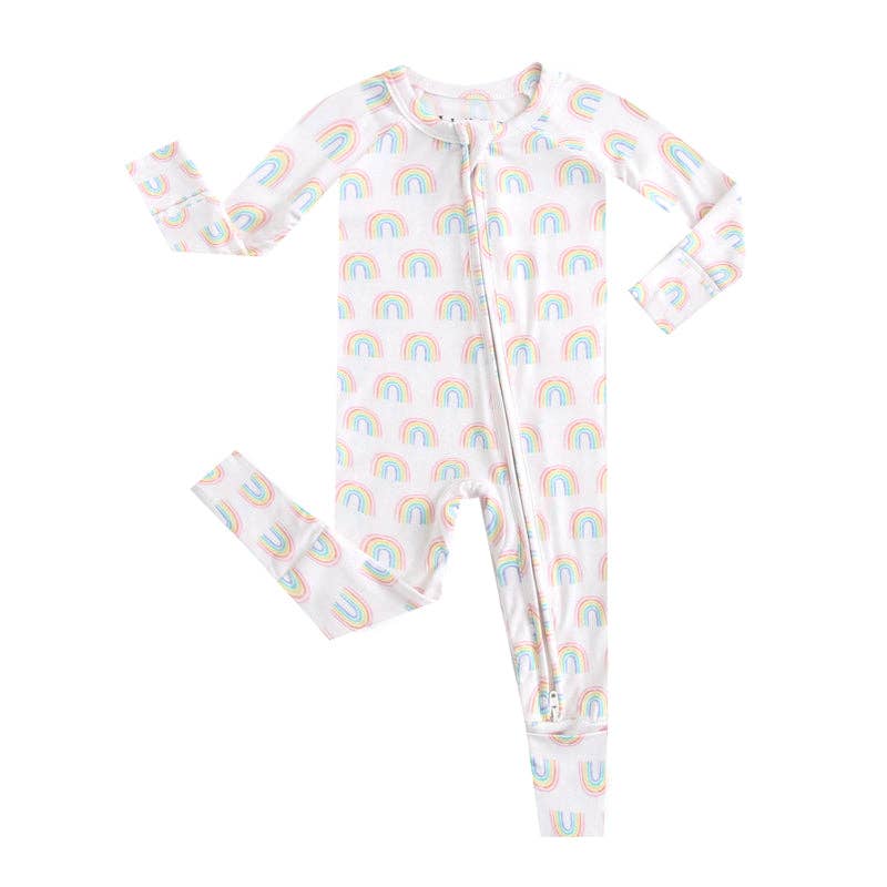 Forever Rainbow Zippered Romper NICU Friendly