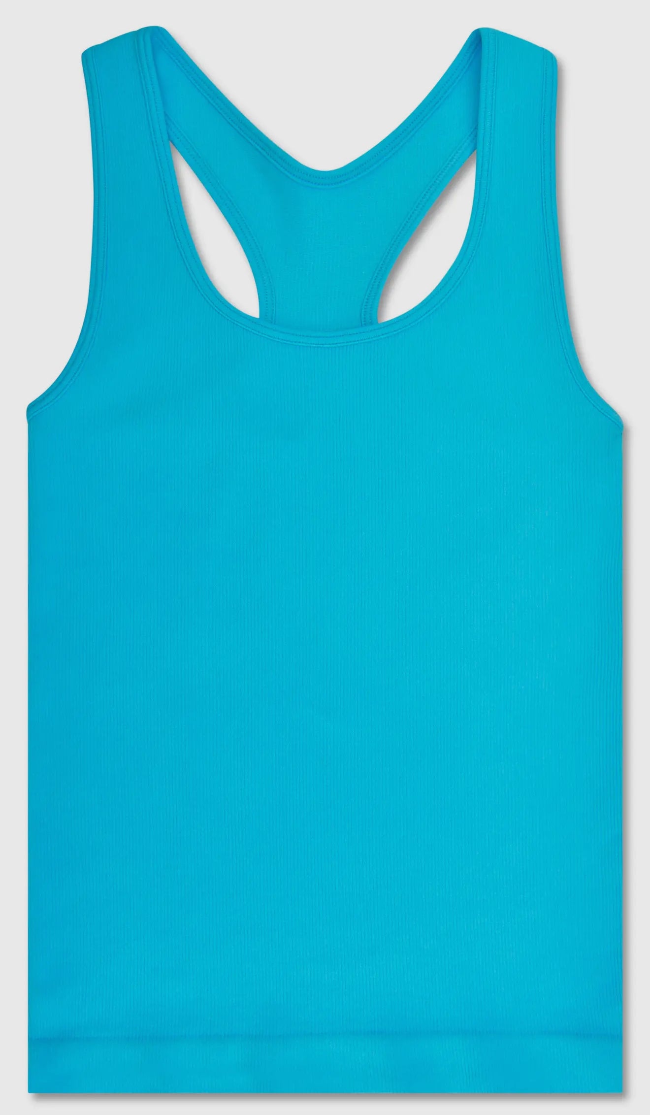 Turquoise Cropped Ribbed Racerback Tank Top