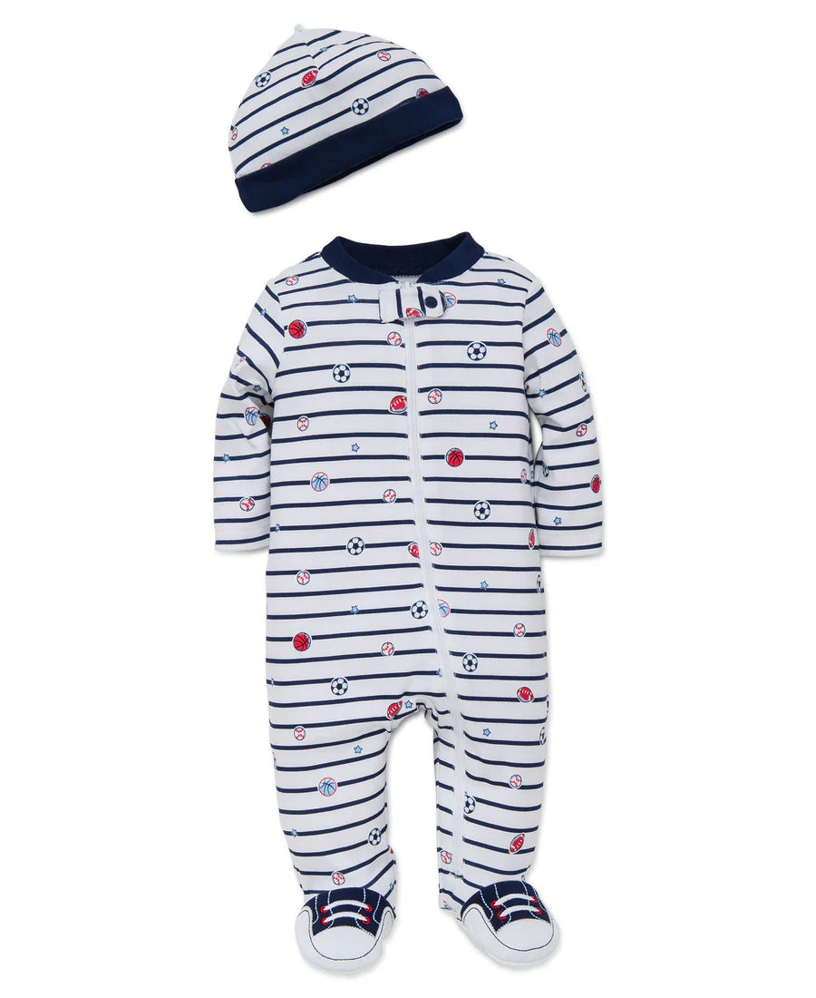 All Sports Zipper Footie + Hat