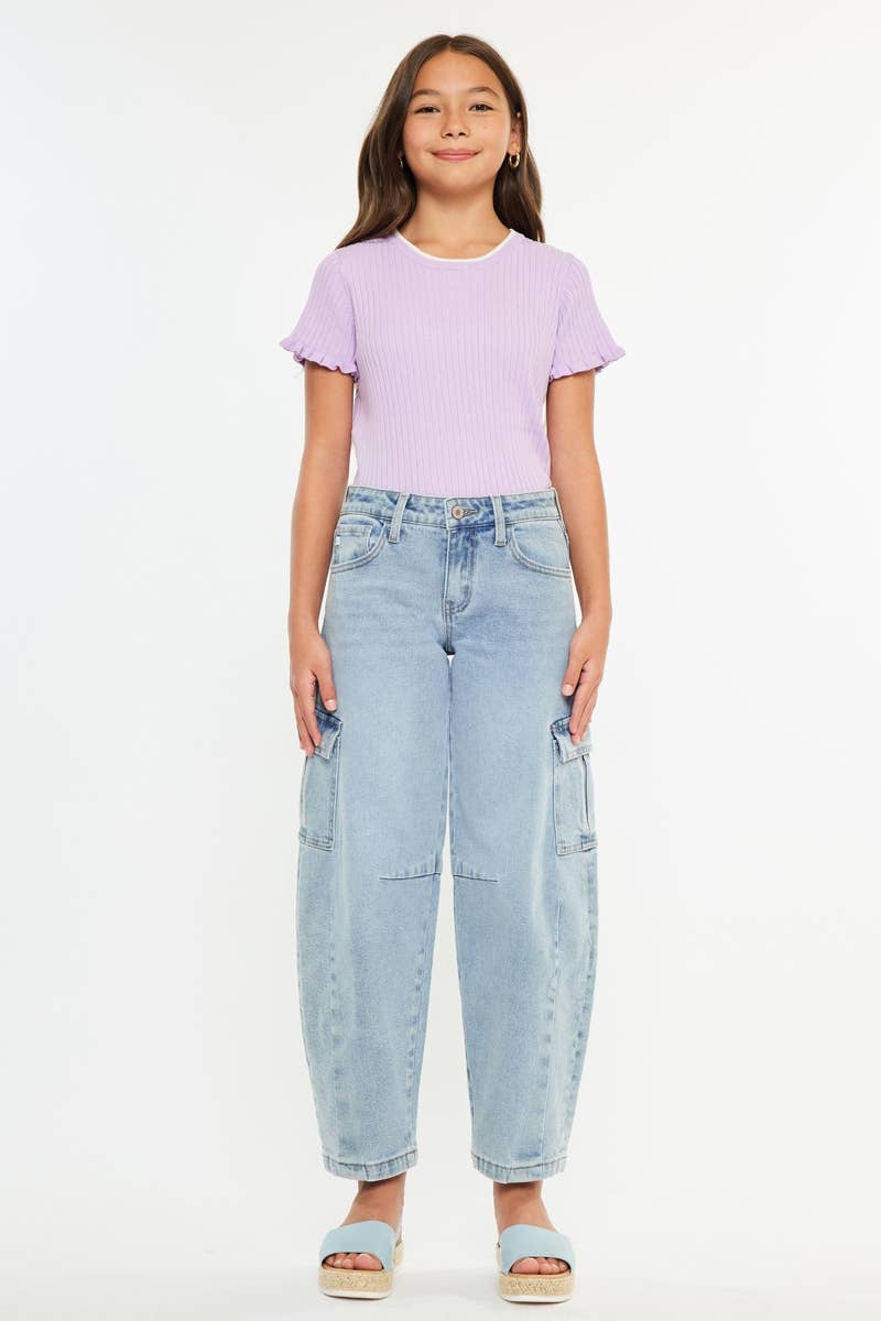 KanCan Barrel Cargo Jeans | Light Wash
