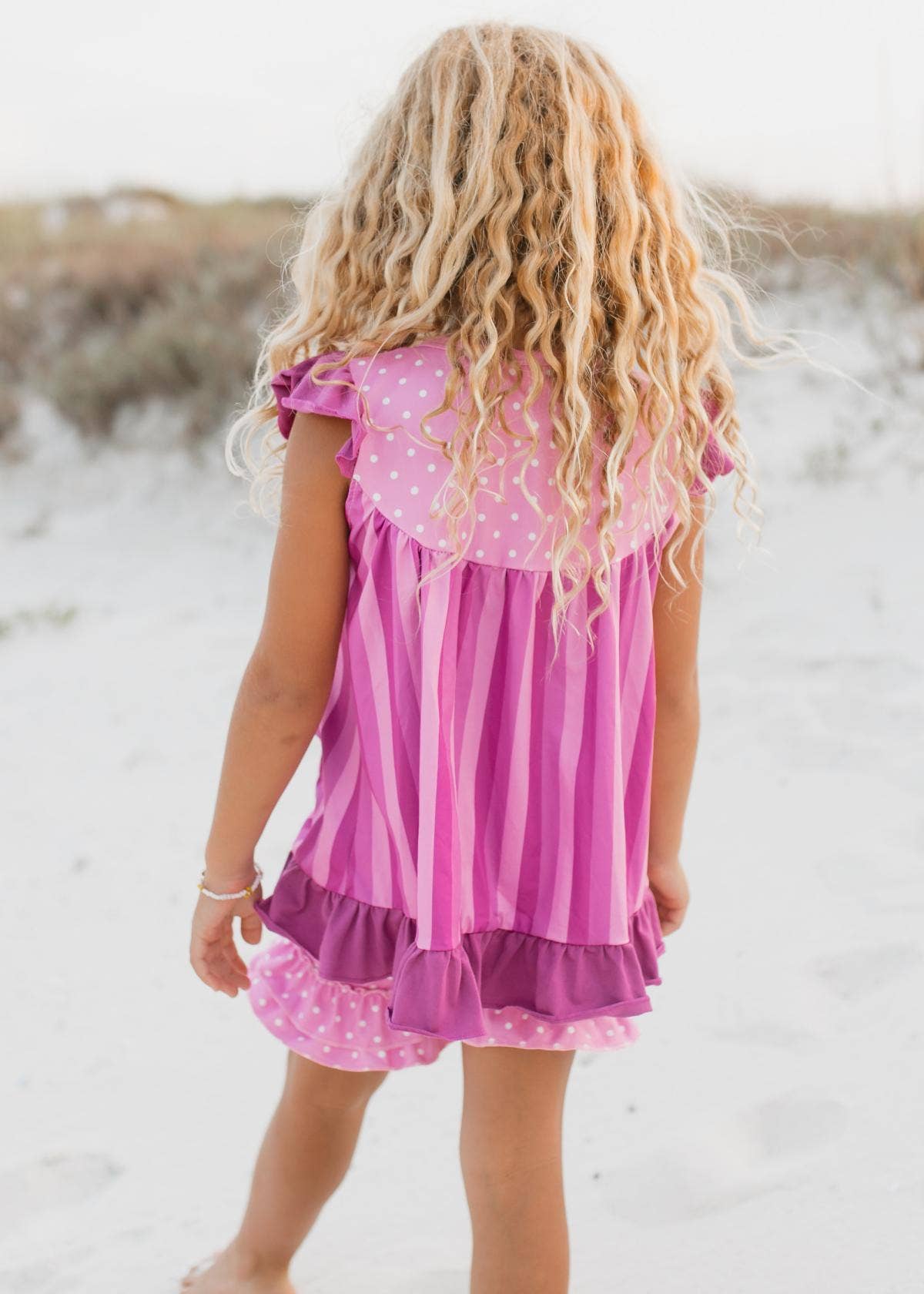 Purple Polka Dot Spring Shorts Set