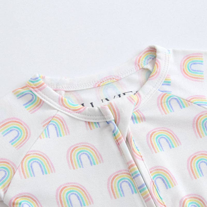 Forever Rainbow Zippered Romper NICU Friendly