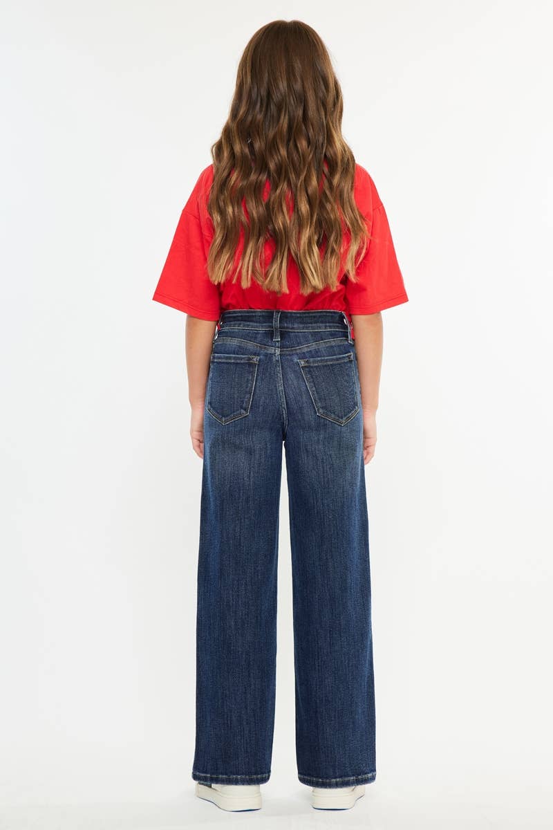 KanCan High Rise Wide Leg Jeans | Dark Wash