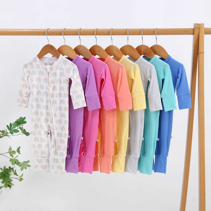 Forever Rainbow Zippered Romper NICU Friendly