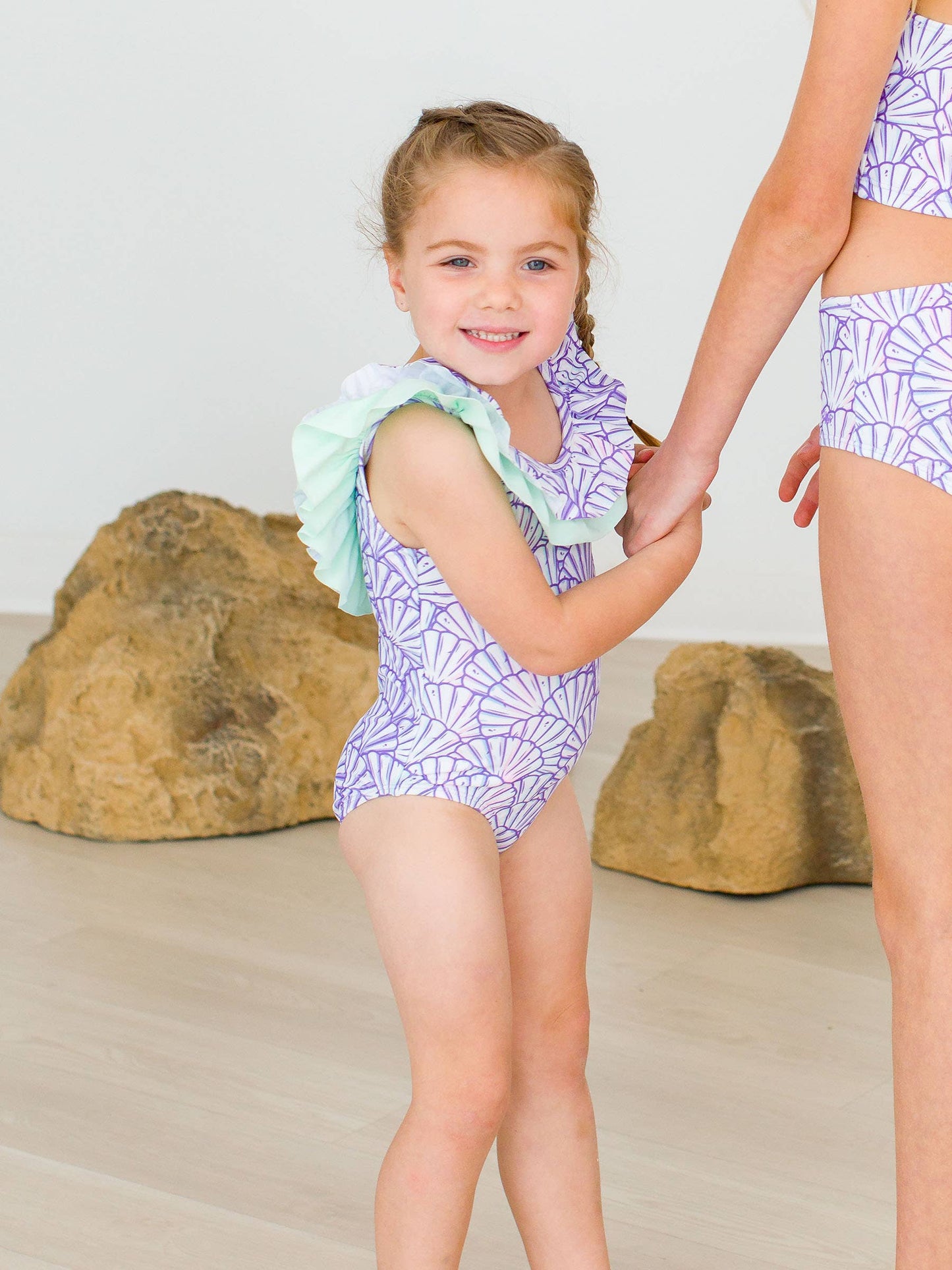 Magical Mermaid Scoopback Ruffle One Piece Swimsuit