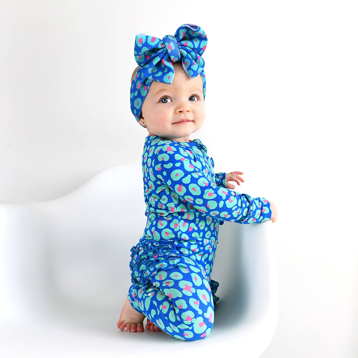 Miley Leopard Ruffle Zip Bamboo Baby Sleepies