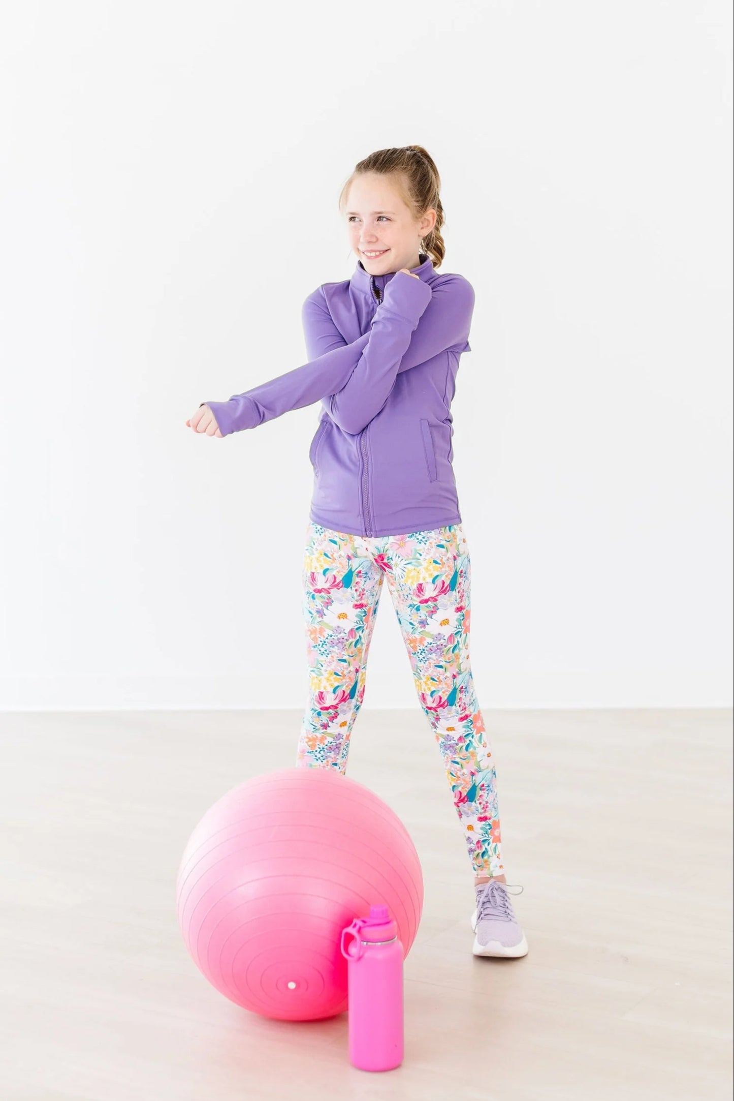 Playful Purple Full Zip Ruffle Active Jacket