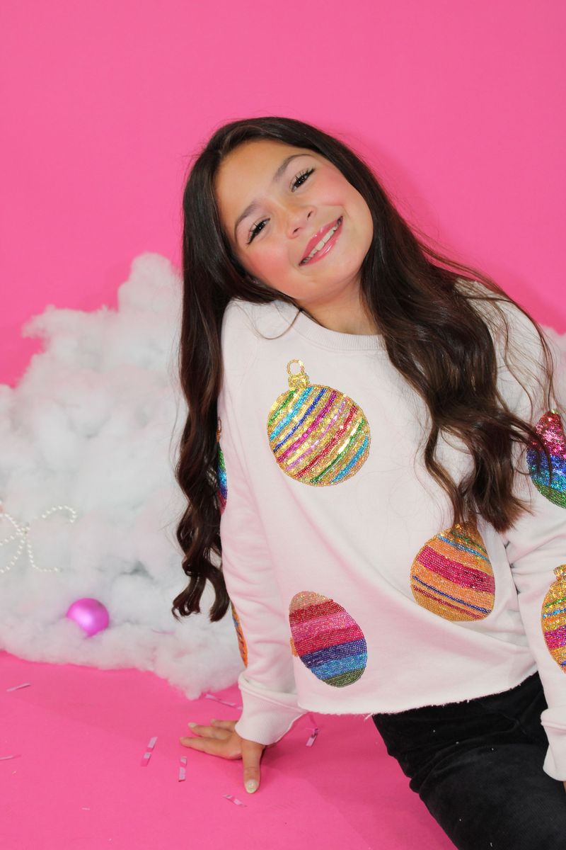 All Over Sequins Ornament Sweatshirt