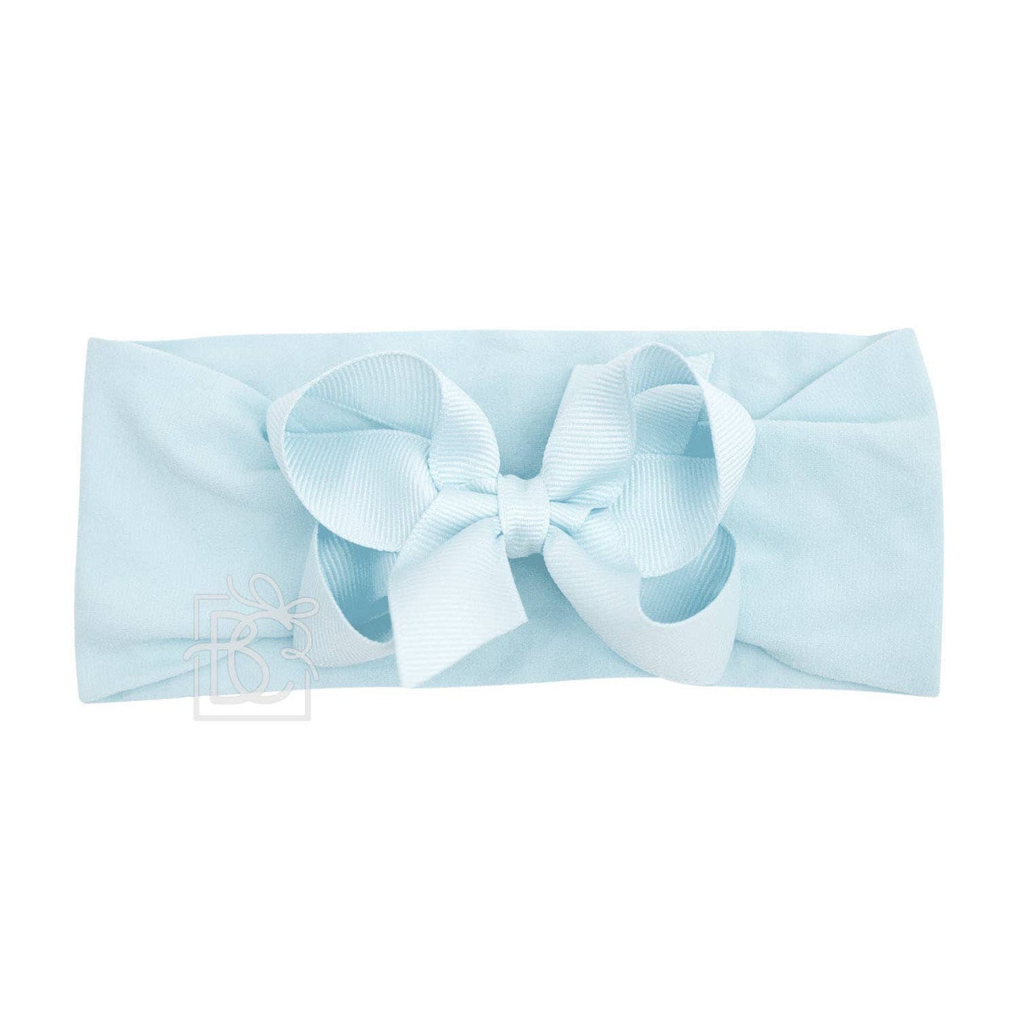 WIDE PANTYHOSE HEADBAND W/CLASSIC GROSGRAIN BOW: ROYAL BLUE / 3+ Months / 4.5" Large