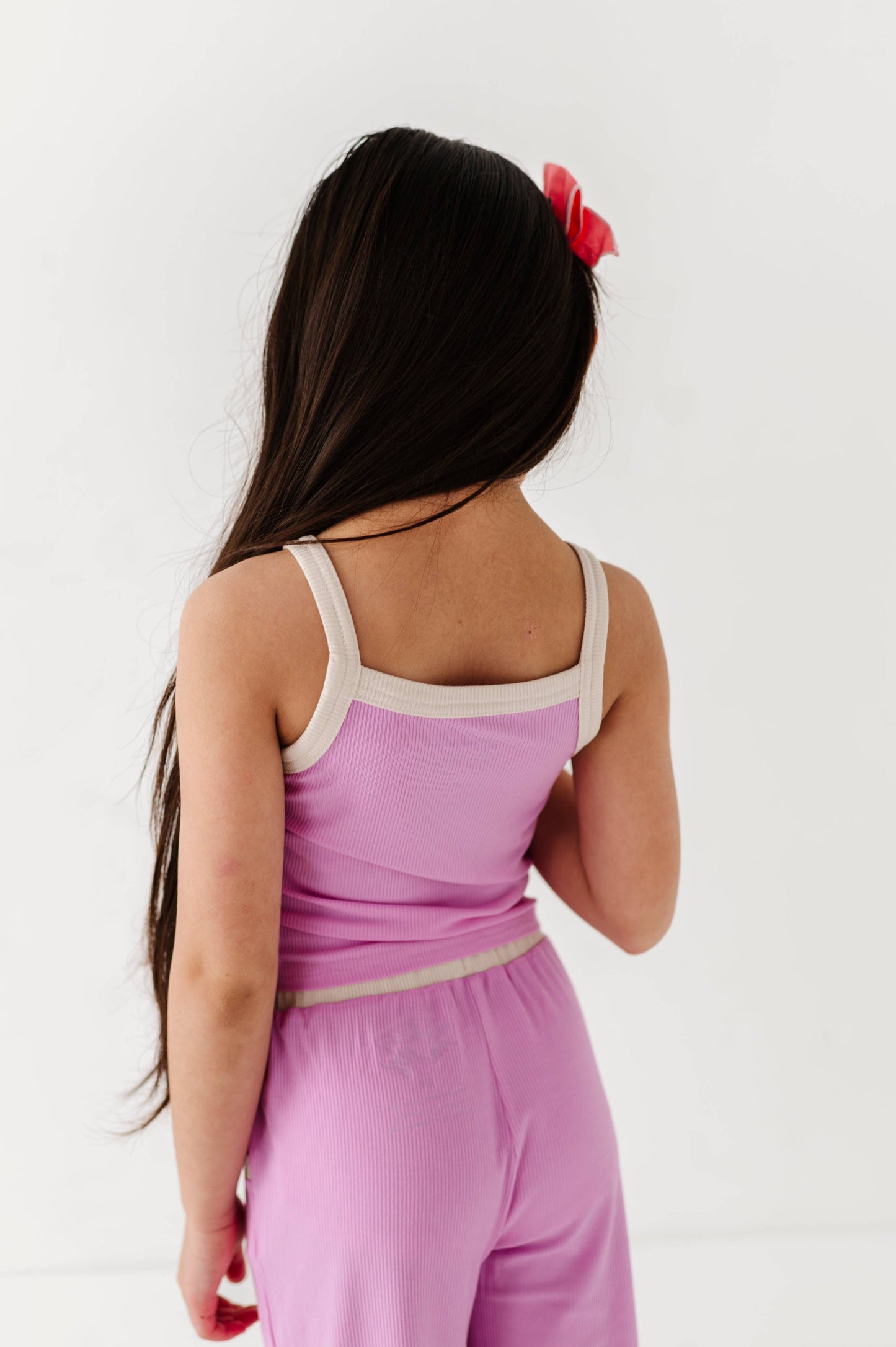 Lavendar | Ribbed Tank + Wide Leg Pants Set