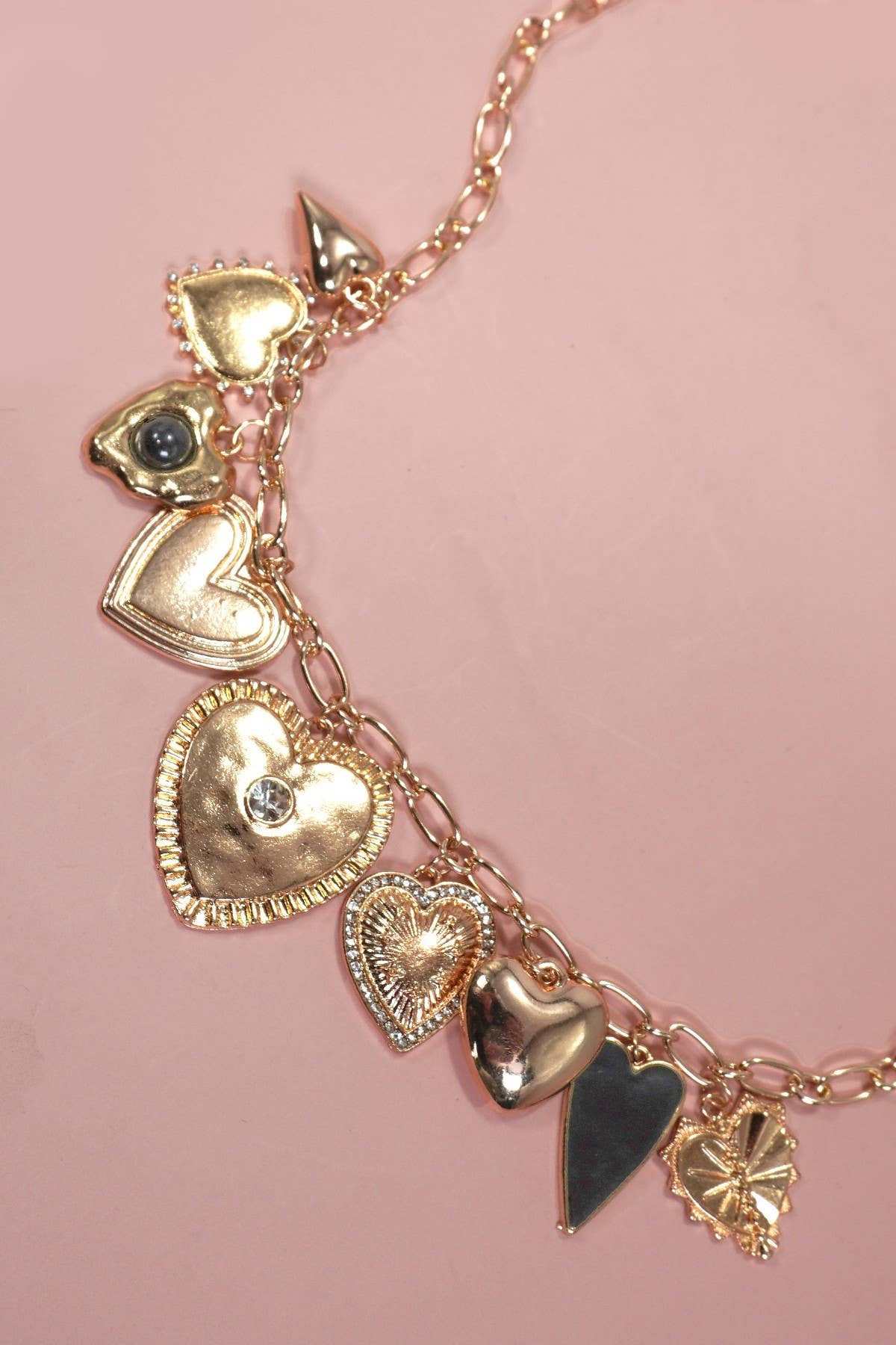 All The Hearts Gold Charm Necklace