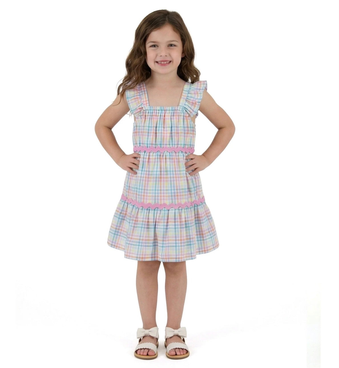 Ric Rac Tiered Dress | Spring Plaid