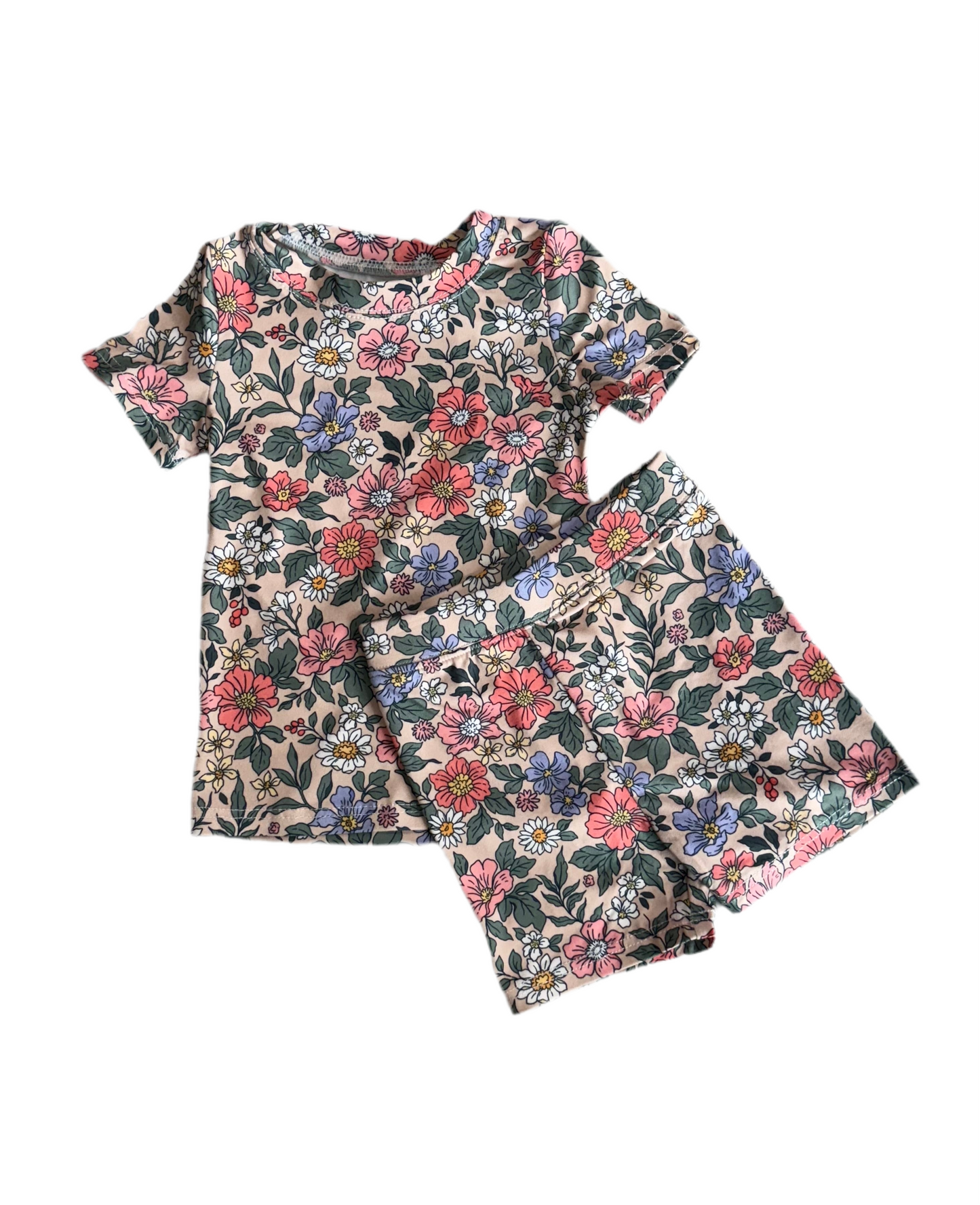 Spring Floral Shortie Pajama Set